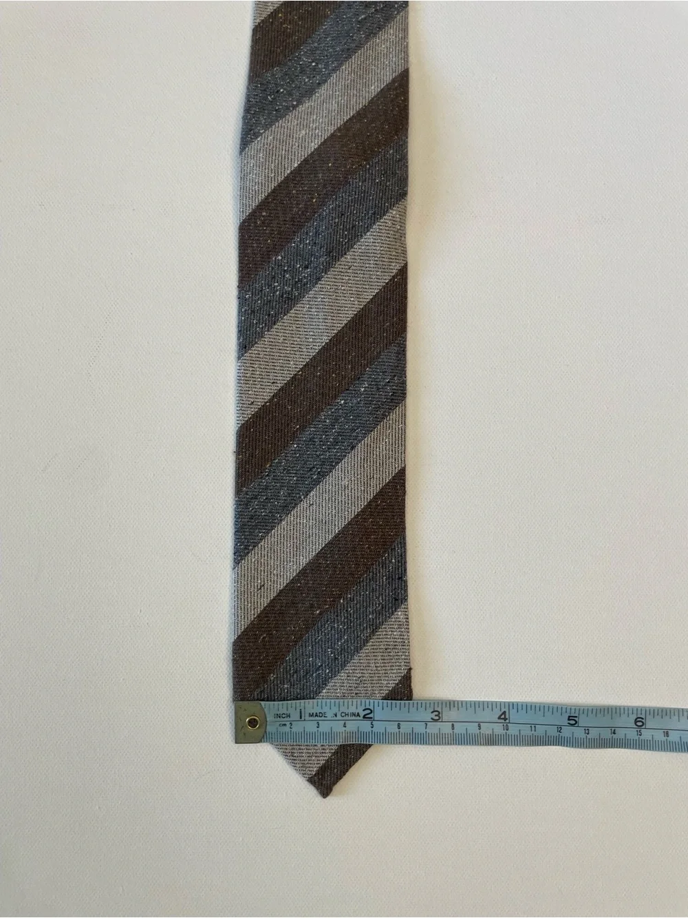 The Tie Bar Gray and Black Striped Necktie